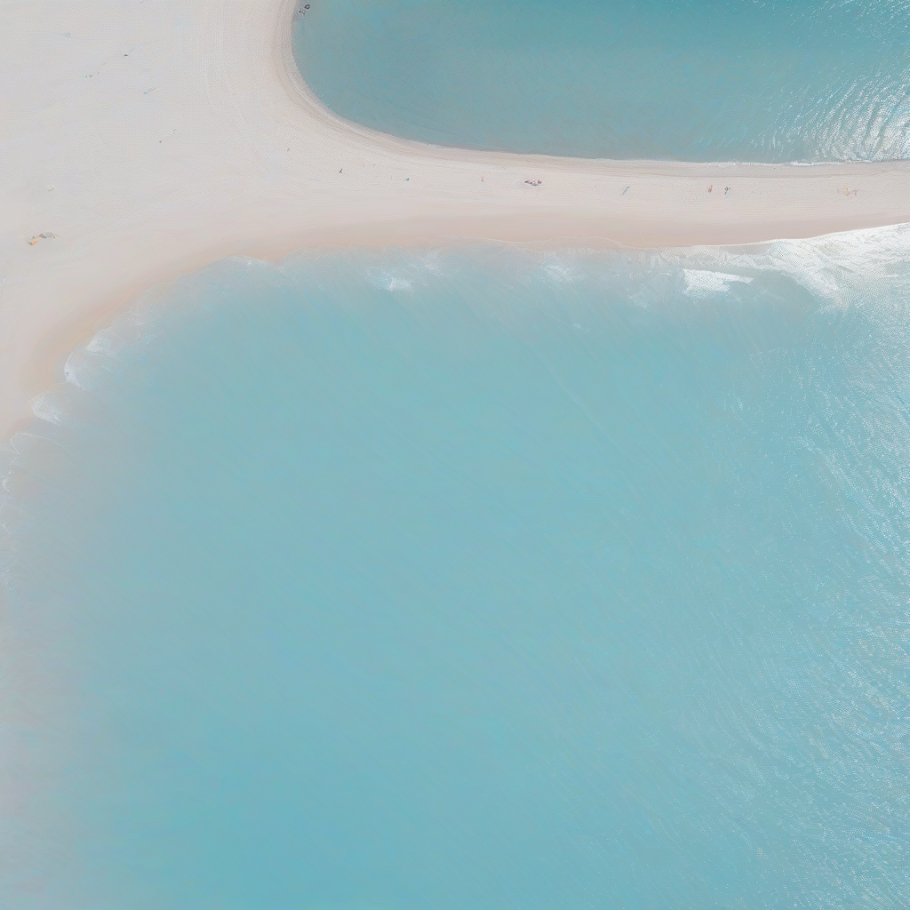 a beach with light blue colors by मुफ्त एआई छवि जनरेटर - बिना लॉगिन के✨ | AIGAZOU