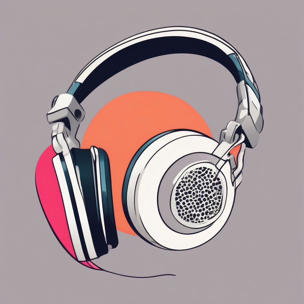 simple stylish cute illustration one headphone pop color background by मुफ्त एआई छवि जनरेटर - बिना लॉगिन के✨ | AIGAZOU