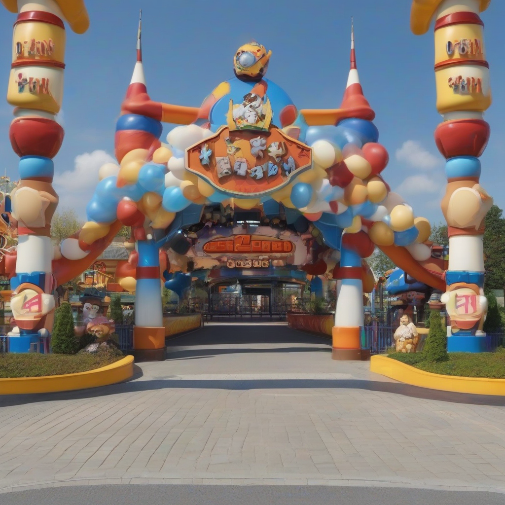 viewing the entrance of an amusement park no people 16 9 image size by मुफ्त एआई छवि जनरेटर - बिना लॉगिन के✨ | AIGAZOU