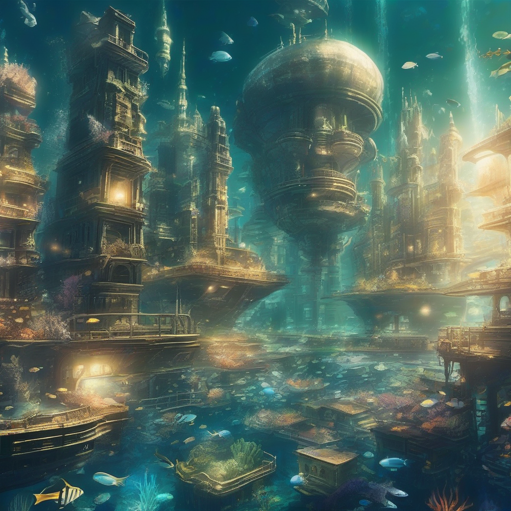 underwater city with much light by मुफ्त एआई छवि जनरेटर - बिना लॉगिन के✨ | AIGAZOU