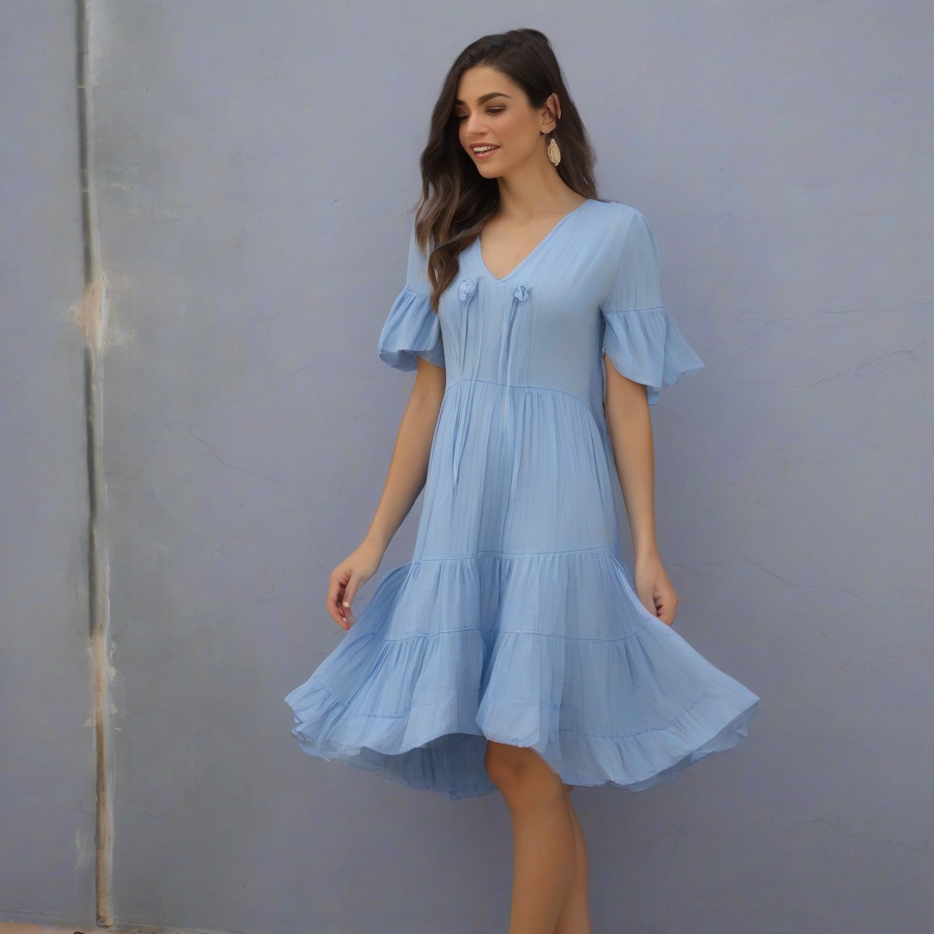 lila blue dress by मुफ्त एआई छवि जनरेटर - बिना लॉगिन के✨ | AIGAZOU