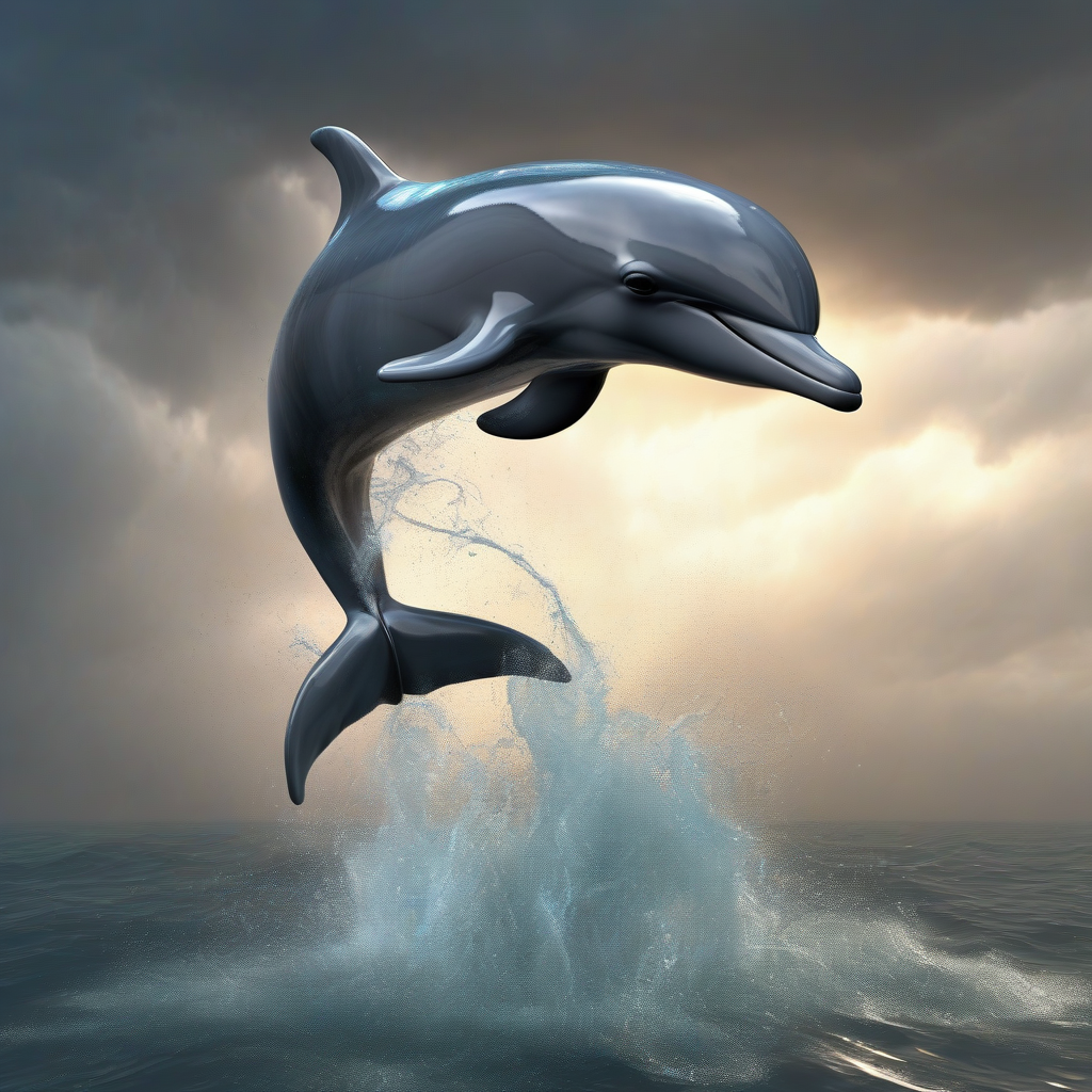 a dolphin jumps out of the sea storm rain and lightning 3d by मुफ्त एआई छवि जनरेटर - बिना लॉगिन के✨ | AIGAZOU