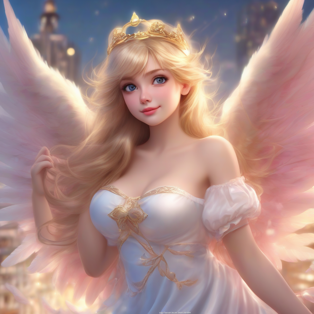 photorealistic angel with pink wings and fluffy hair by Générateur d'images par IA gratuit - Aucune connexion nécessaire✨ | AIGAZOU