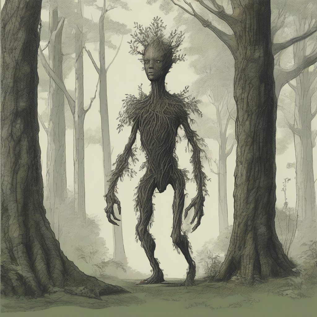 humanoid tree creature walks in forest by मुफ्त एआई छवि जनरेटर - बिना लॉगिन के✨ | AIGAZOU