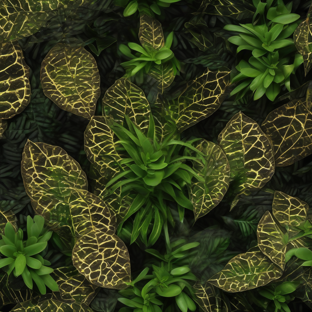 create wallpaper with elegant interior green leaves by 免费AI图像生成工具 | AIGAZOU