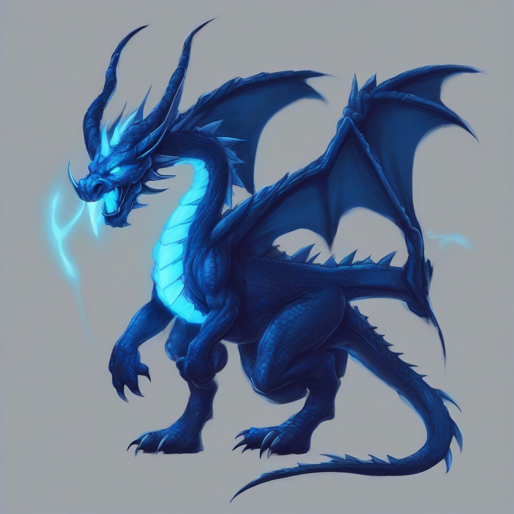 draw a dark blue dragon with neon blue glowing horns and spikes by मुफ्त एआई छवि जनरेटर - बिना लॉगिन के✨ | AIGAZOU