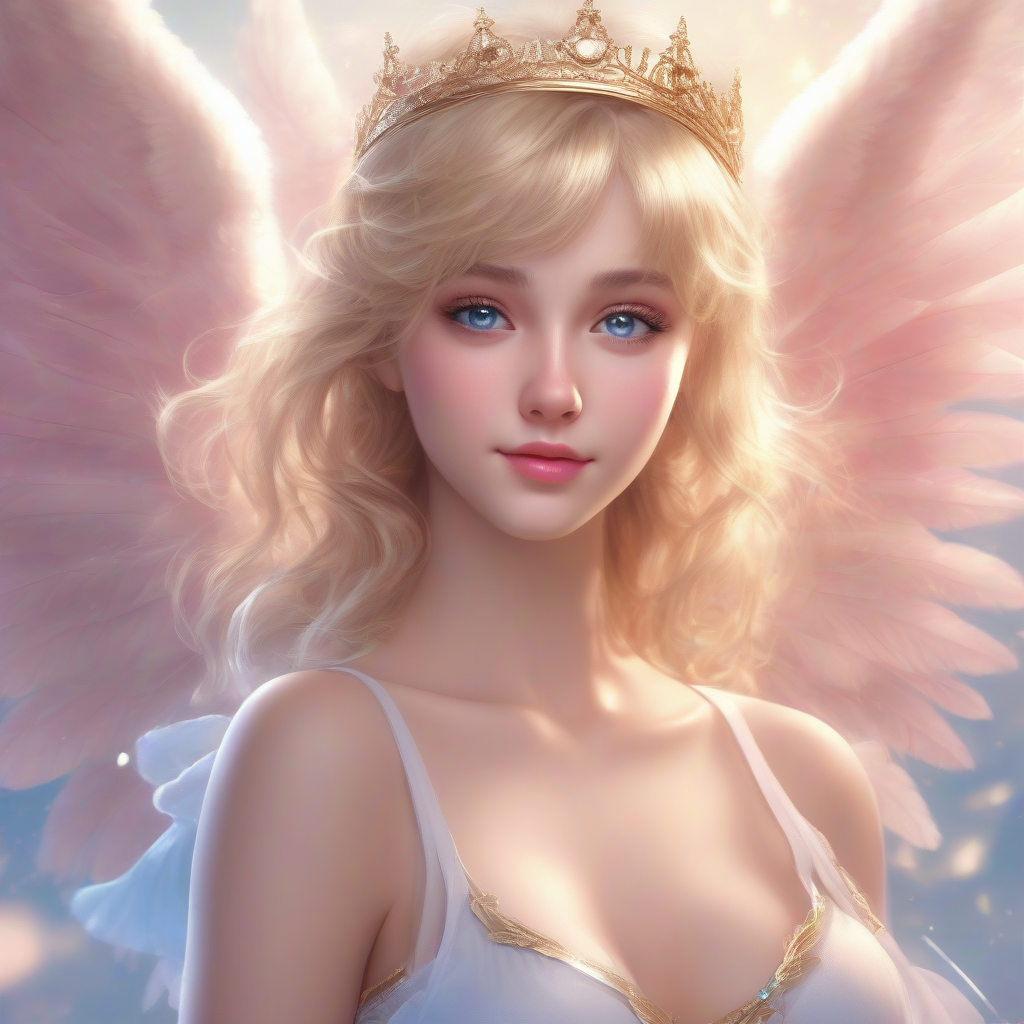 beautiful teenage angel with pink wings by मुफ्त एआई छवि जनरेटर - बिना लॉगिन के✨ | AIGAZOU