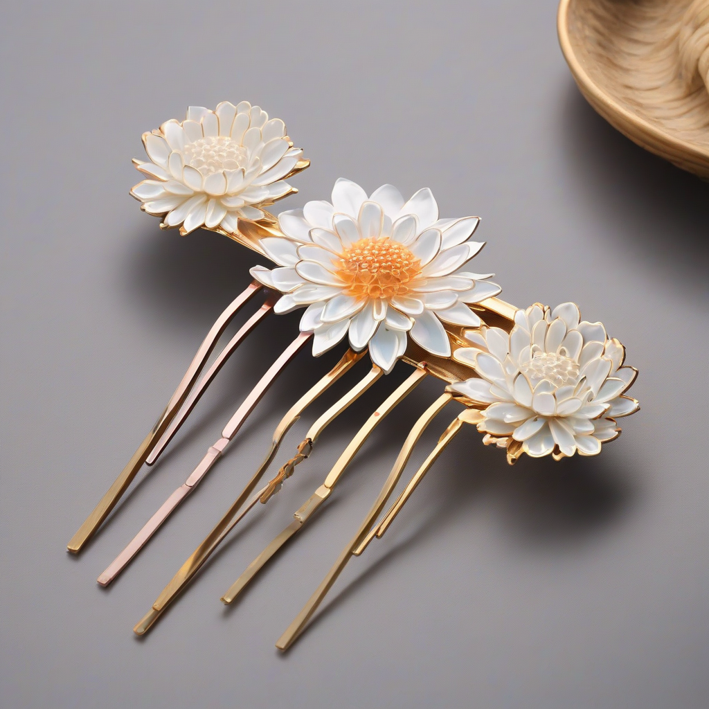 a hairpin with chrysanthemum design by मुफ्त एआई छवि जनरेटर - बिना लॉगिन के✨ | AIGAZOU