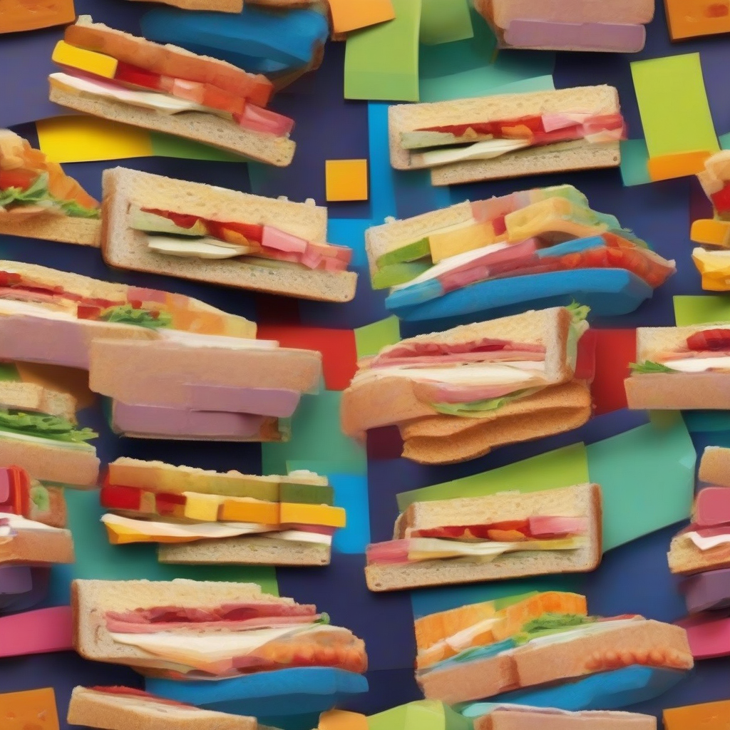 abstract color blocks sandwich nonsensical metaphor by Générateur d'images par IA gratuit - Aucune connexion nécessaire✨ | AIGAZOU