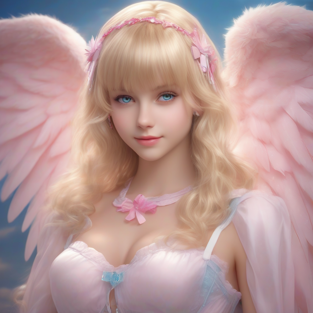 beautiful angelic girl with golden hair and big breasts by मुफ्त एआई छवि जनरेटर - बिना लॉगिन के✨ | AIGAZOU