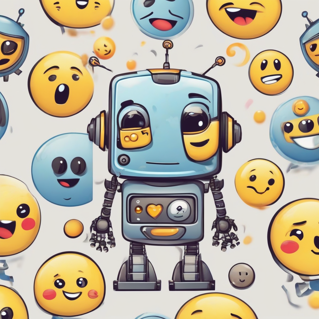 cute robot with emotions and emojis by मुफ्त एआई छवि जनरेटर - बिना लॉगिन के✨ | AIGAZOU