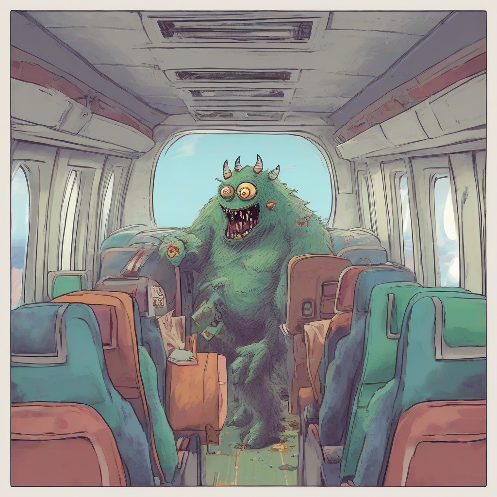 a monster on a plane by मुफ्त एआई छवि जनरेटर - बिना लॉगिन के✨ | AIGAZOU