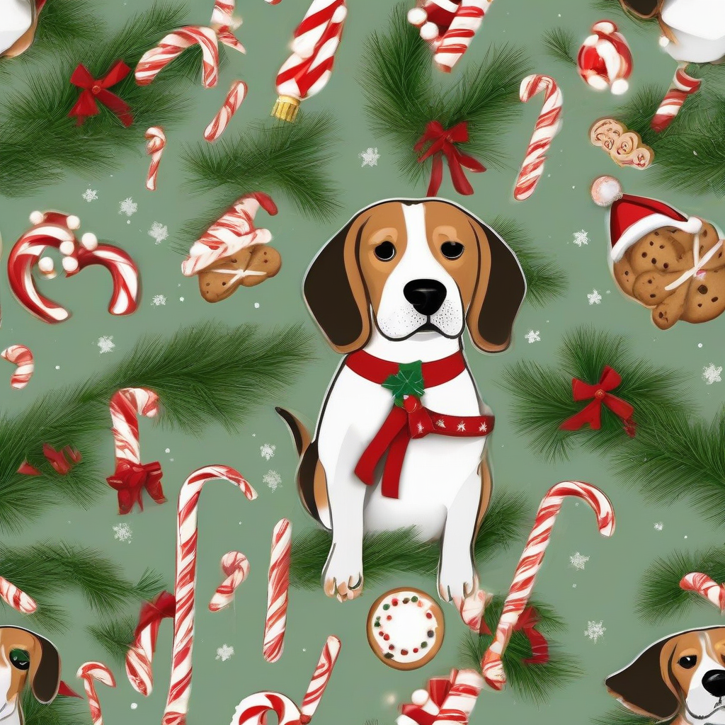 a sweet beagle under a decorated tree with lights and ornaments by मुफ्त एआई छवि जनरेटर - बिना लॉगिन के✨ | AIGAZOU