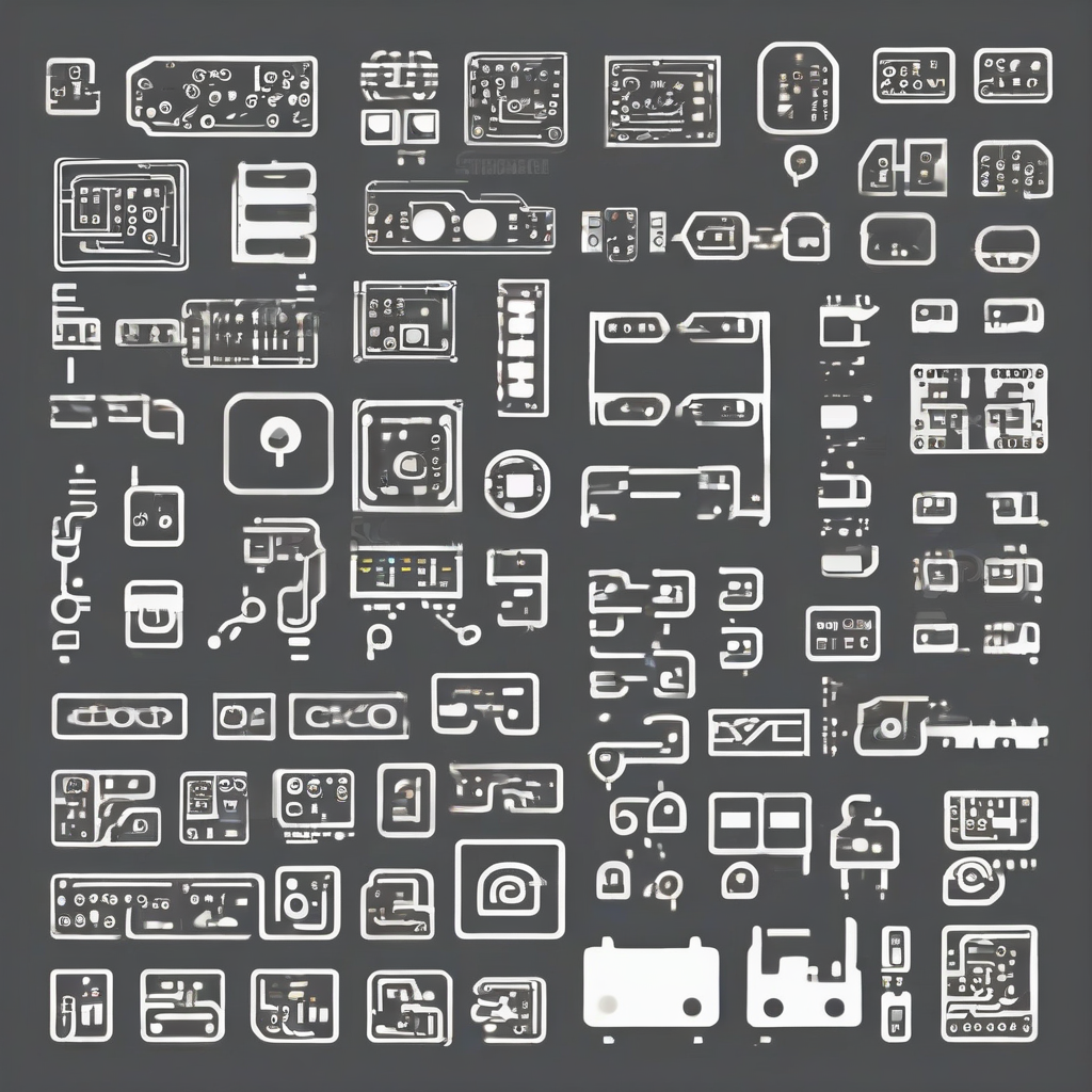 circuit board connection icons geek style by मुफ्त एआई छवि जनरेटर - बिना लॉगिन के✨ | AIGAZOU