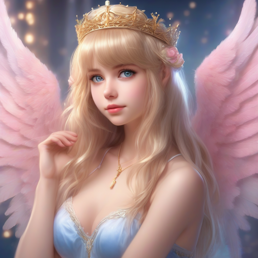 angelic beautiful teenage girl with golden hair and big breasts by मुफ्त एआई छवि जनरेटर - बिना लॉगिन के✨ | AIGAZOU