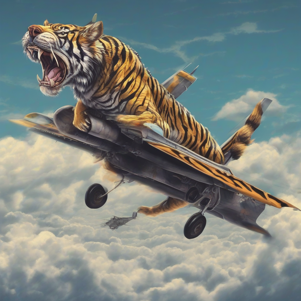 flying tiger in the sky by मुफ्त एआई छवि जनरेटर - बिना लॉगिन के✨ | AIGAZOU