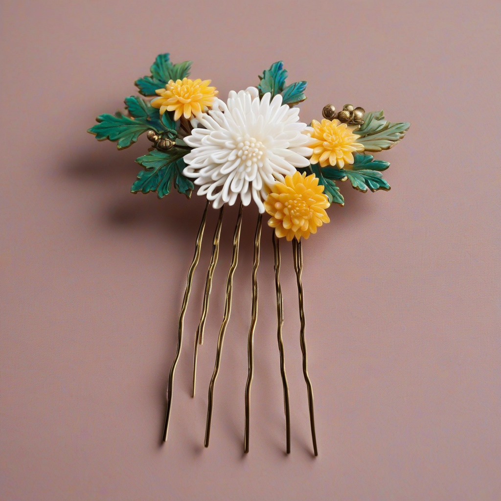 a hairpin with chrysanthemum design by मुफ्त एआई छवि जनरेटर - बिना लॉगिन के✨ | AIGAZOU