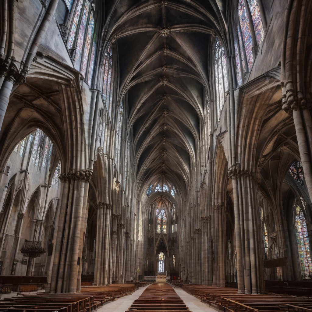 gothic cathedral interior sky visible no ceiling bright walls by मुफ्त एआई छवि जनरेटर - बिना लॉगिन के✨ | AIGAZOU