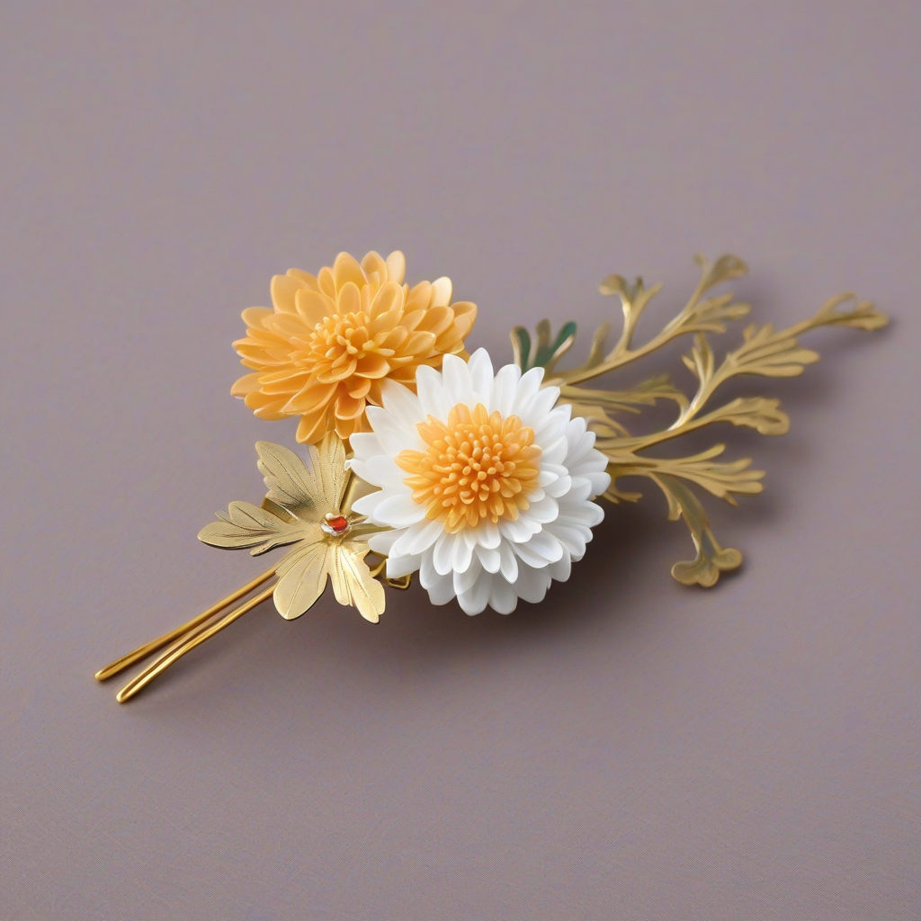 a hairpin with chrysanthemum design by मुफ्त एआई छवि जनरेटर - बिना लॉगिन के✨ | AIGAZOU