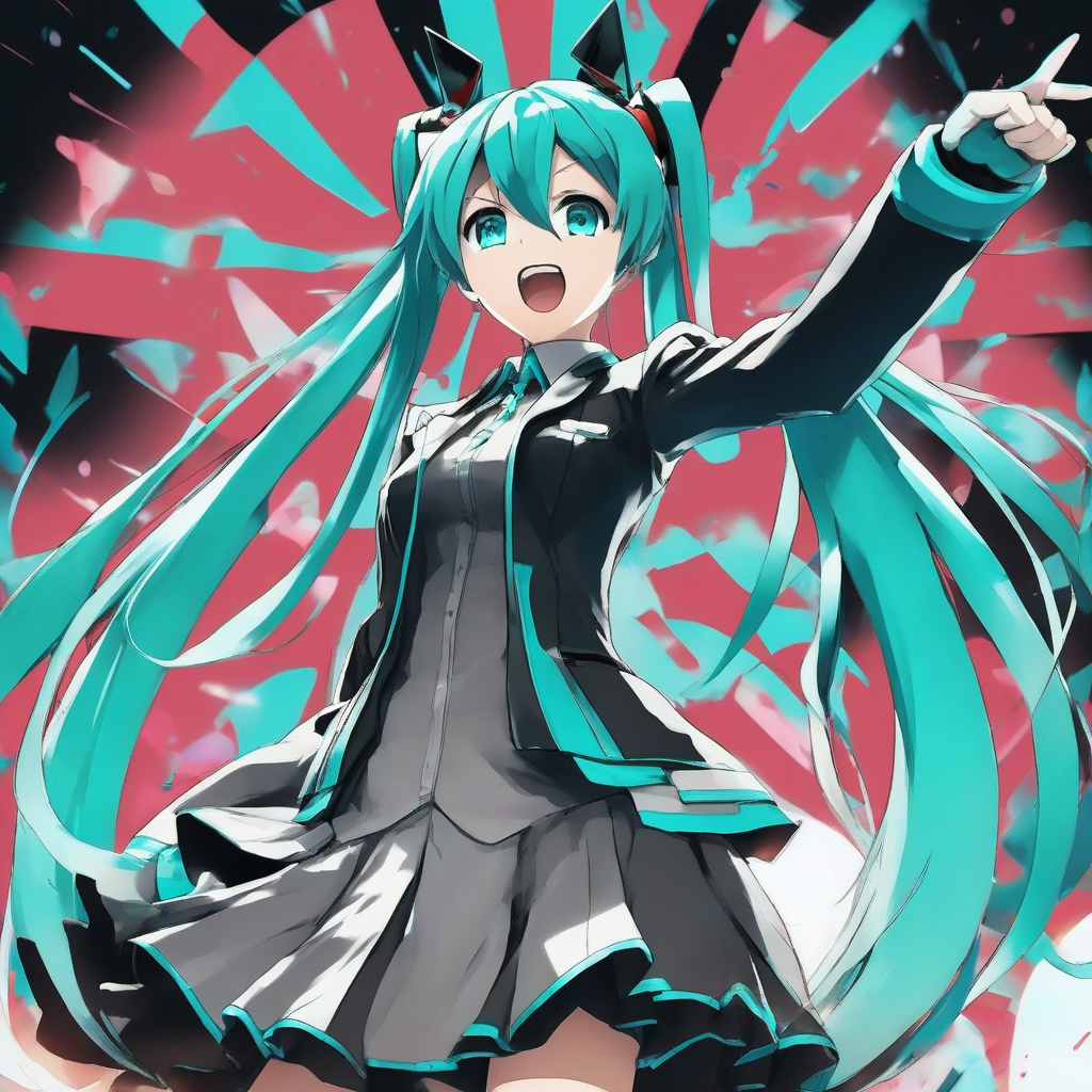 miku hina raises fist and shouts on stage by मुफ्त एआई छवि जनरेटर - बिना लॉगिन के✨ | AIGAZOU