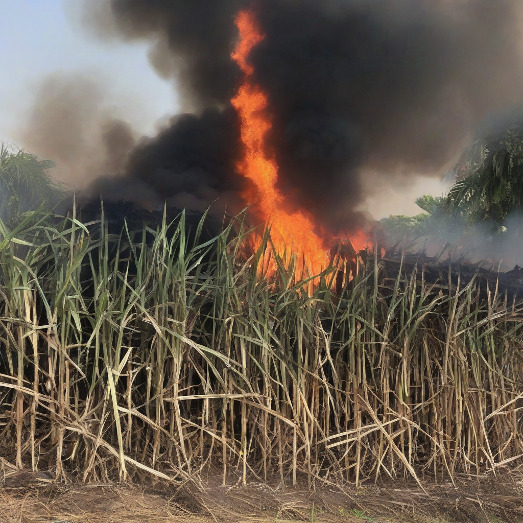 fire in sugar cane by मुफ्त एआई छवि जनरेटर - बिना लॉगिन के✨ | AIGAZOU