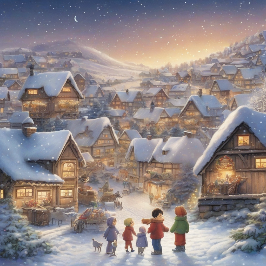 a magical christmas story in a snowy village by Générateur d'images par IA gratuit - Aucune connexion nécessaire✨ | AIGAZOU