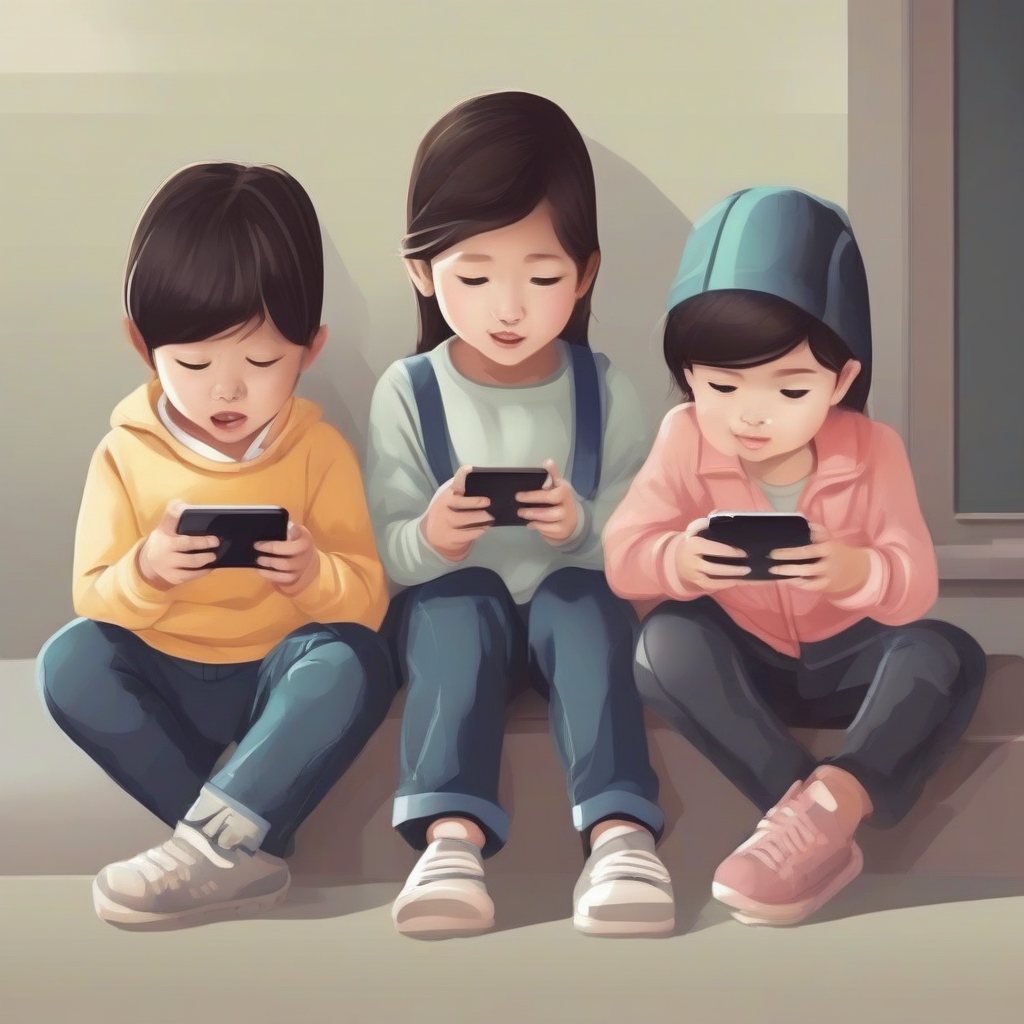 children mastering smartphones by मुफ्त एआई छवि जनरेटर - बिना लॉगिन के✨ | AIGAZOU