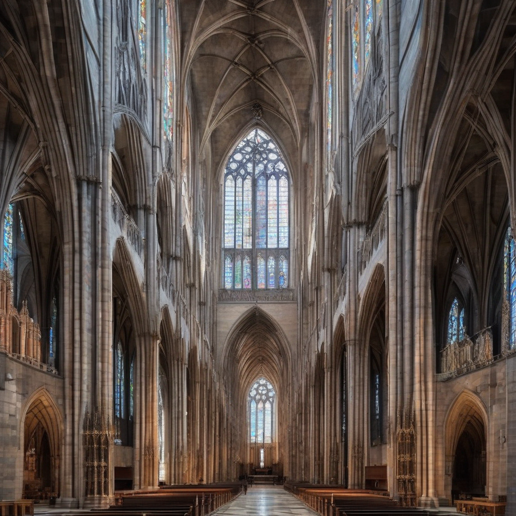 gothic cathedral interior with sky view by أداة مجانية لإنشاء الصور بالذكاء الاصطناعي - إنشاء الصور بدون تسجيل الدخول | AIGAZOU