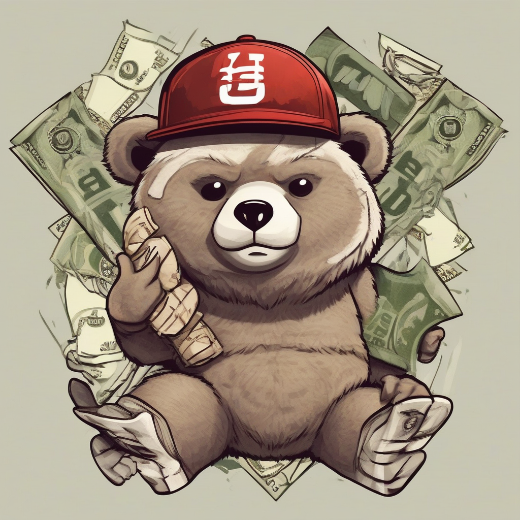 logo mineki bear japan hat flying dollars by मुफ्त एआई छवि जनरेटर - बिना लॉगिन के✨ | AIGAZOU