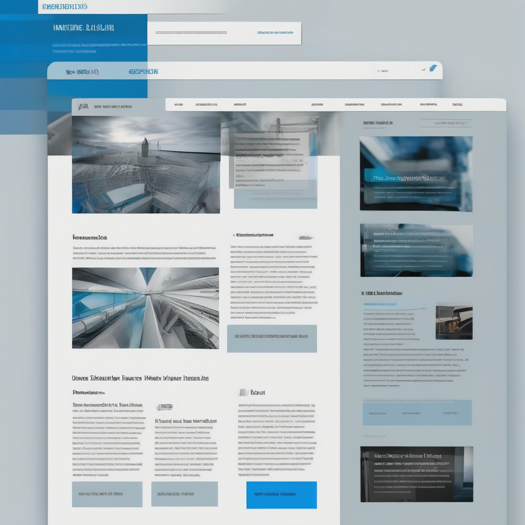 modern website template with news articles on the homepage in blue and gray by मुफ्त एआई छवि जनरेटर - बिना लॉगिन के✨ | AIGAZOU