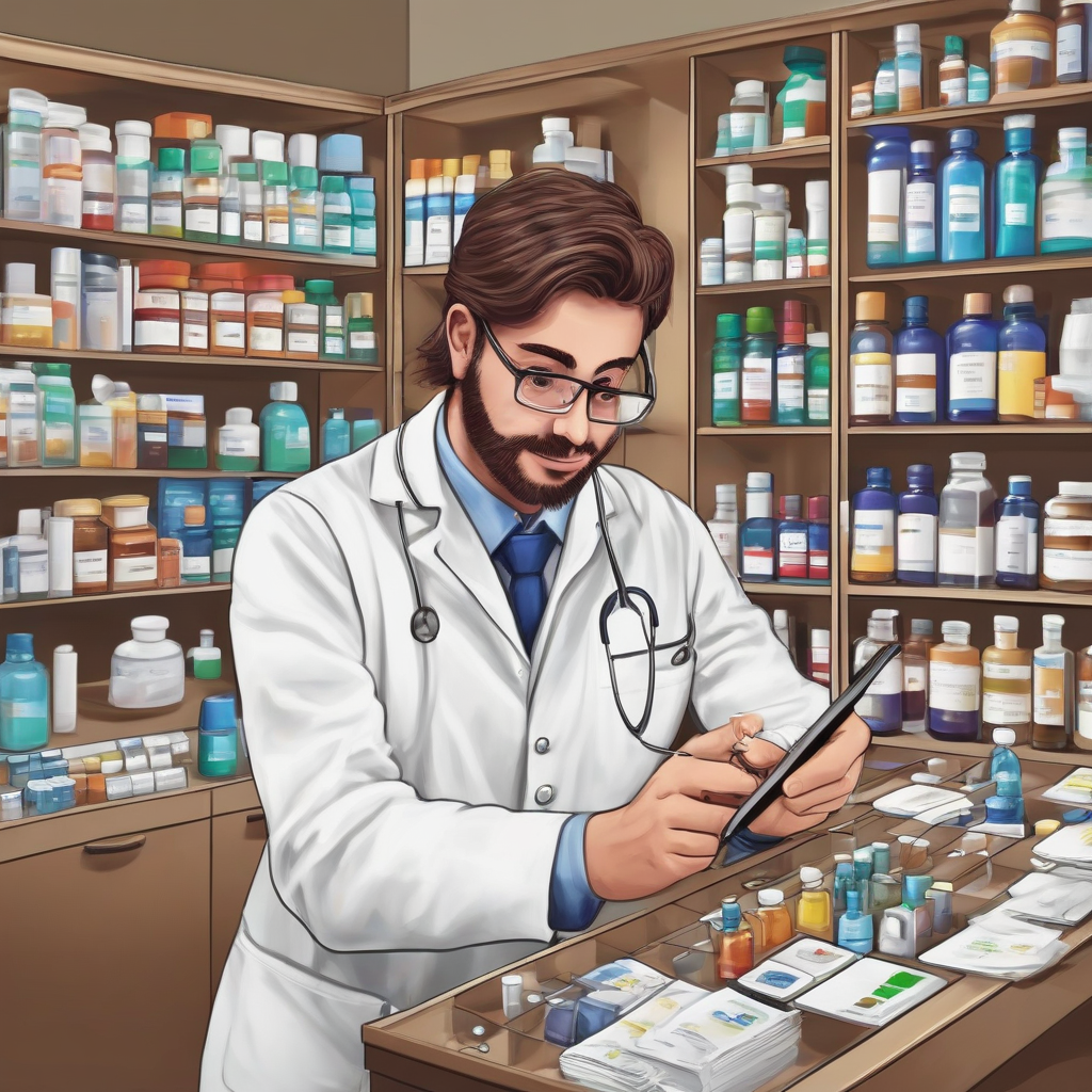 create an image of a male pharmacist working in a pharmacy for the homepage by मुफ्त एआई छवि जनरेटर - बिना लॉगिन के✨ | AIGAZOU