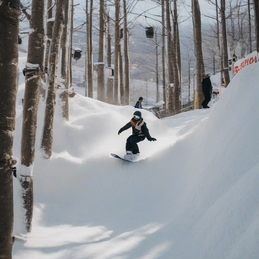 snowboarding at kansai onsen by मुफ्त एआई छवि जनरेटर - बिना लॉगिन के✨ | AIGAZOU