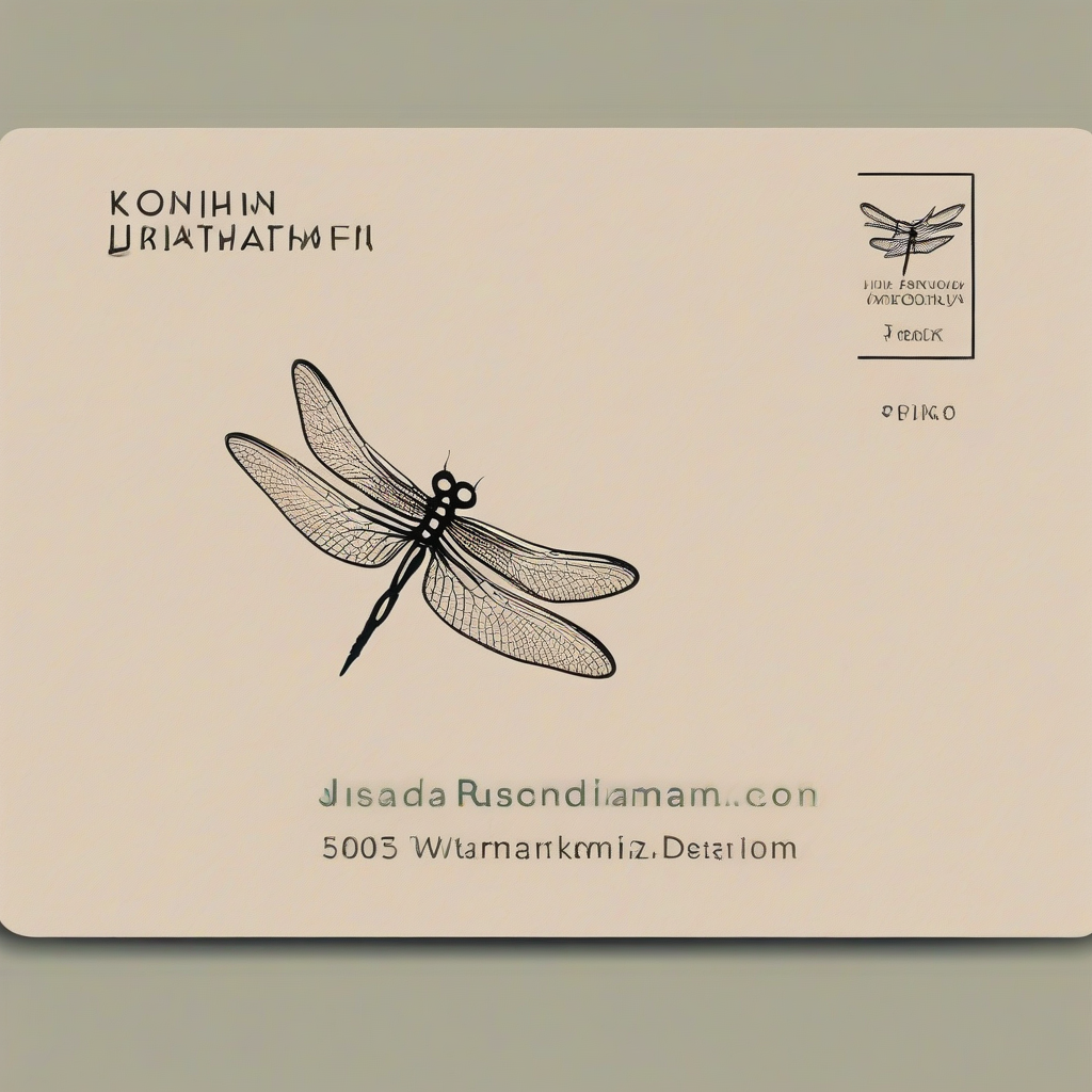 business card dragonfly watermark name address by Générateur d'images par IA gratuit - Aucune connexion nécessaire✨ | AIGAZOU