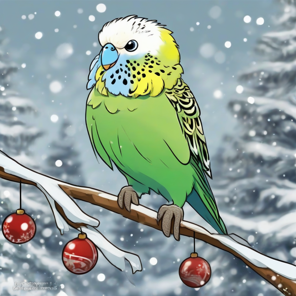 christmas dressed budgie greeting in landscape by मुफ्त एआई छवि जनरेटर - बिना लॉगिन के✨ | AIGAZOU