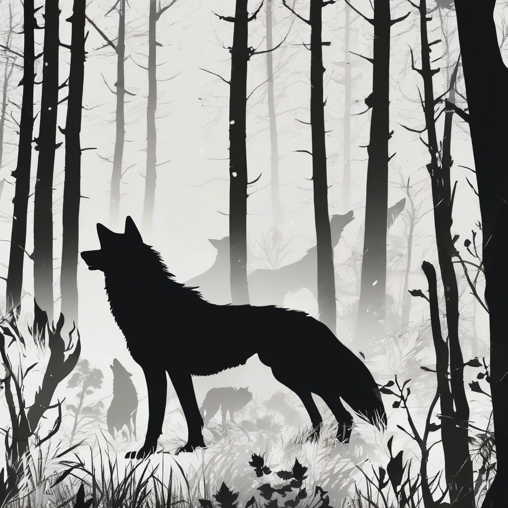 silhouette of a wolf in the forest by मुफ्त एआई छवि जनरेटर - बिना लॉगिन के✨ | AIGAZOU