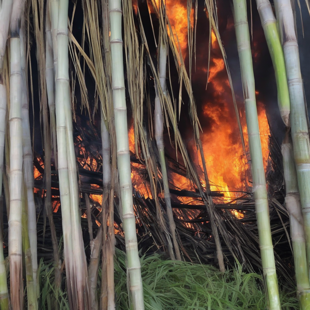 fire in sugar cane by मुफ्त एआई छवि जनरेटर - बिना लॉगिन के✨ | AIGAZOU