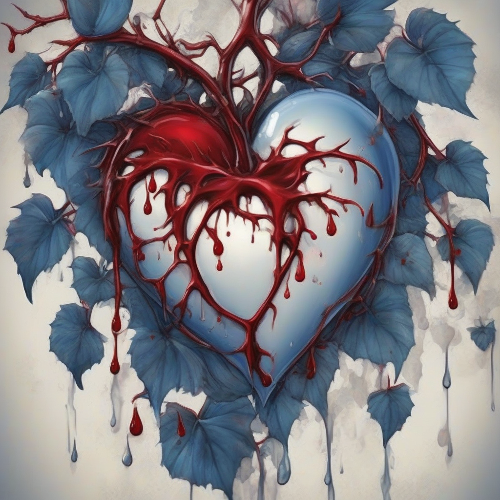 a single loving heart wounded by a dominant thorny vine by Générateur d'images par IA gratuit - Aucune connexion nécessaire✨ | AIGAZOU