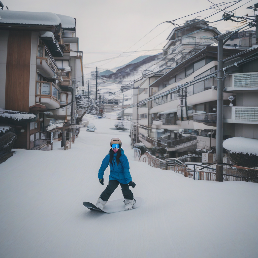 snowboarding at kansai onsen by मुफ्त एआई छवि जनरेटर - बिना लॉगिन के✨ | AIGAZOU