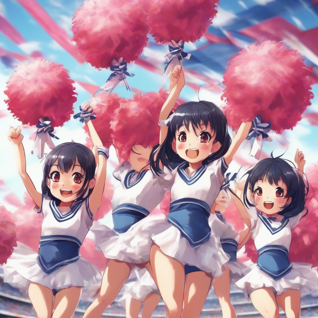 japanese cheerleader girls in the air by मुफ्त एआई छवि जनरेटर - बिना लॉगिन के✨ | AIGAZOU