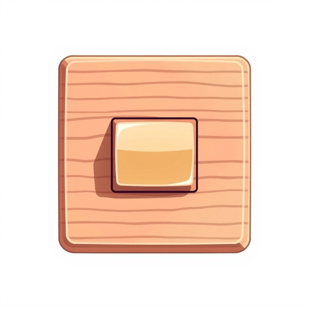 square push switch wooden texture no shadow by मुफ्त एआई छवि जनरेटर - बिना लॉगिन के✨ | AIGAZOU