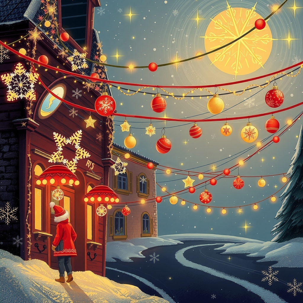 christmas illuminations red gold by मुफ्त एआई छवि जनरेटर - बिना लॉगिन के✨ | AIGAZOU