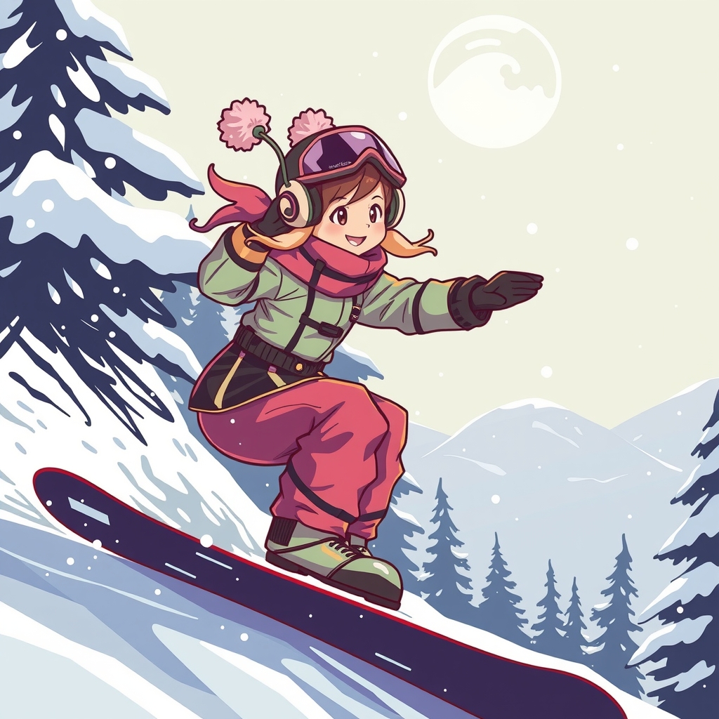 snowboarding girl by मुफ्त एआई छवि जनरेटर - बिना लॉगिन के✨ | AIGAZOU