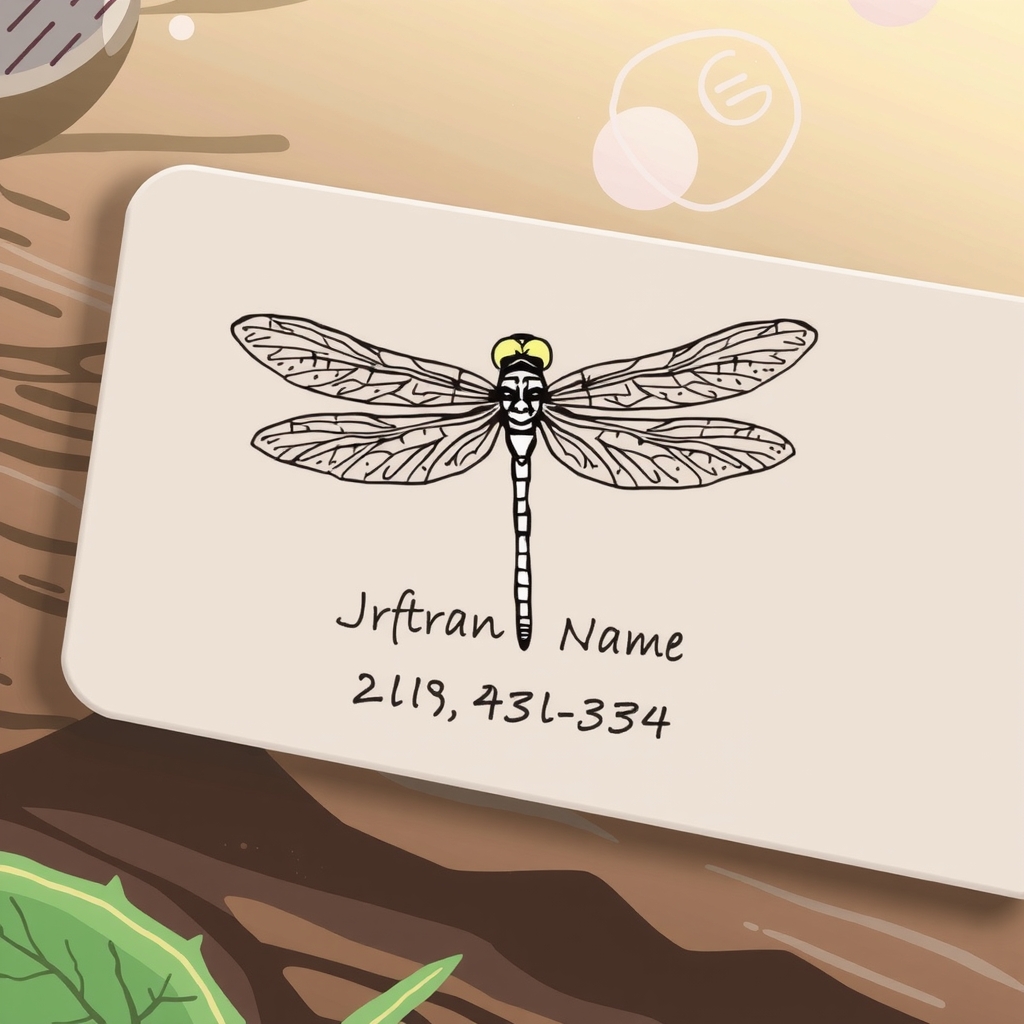 business card with dragonfly watermark by मुफ्त एआई छवि जनरेटर - बिना लॉगिन के✨ | AIGAZOU