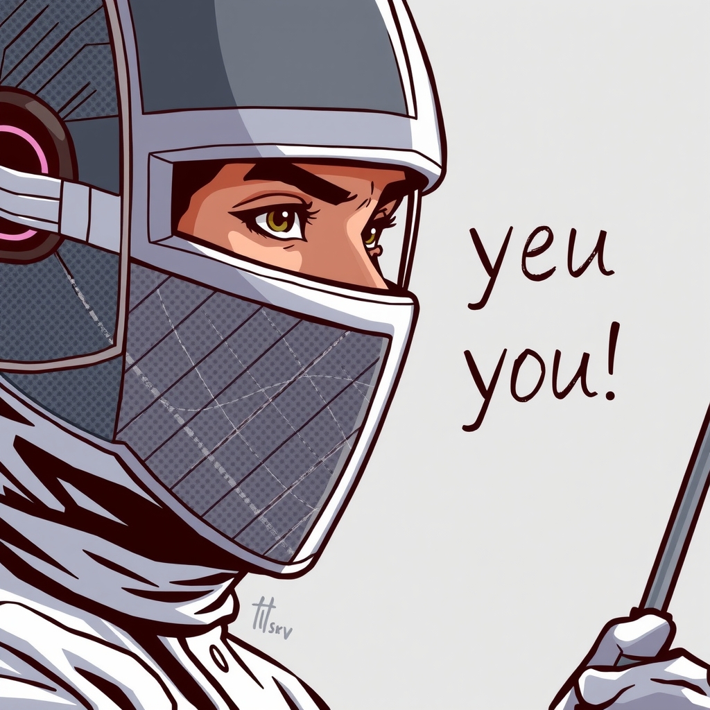 a fencer in close up with text we need you by मुफ्त एआई छवि जनरेटर - बिना लॉगिन के✨ | AIGAZOU