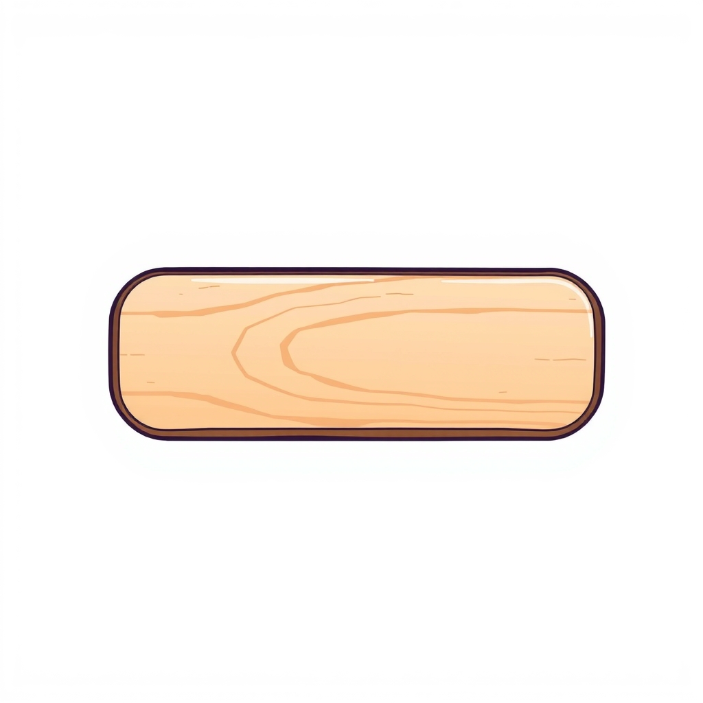 square push button single drawn background colorless white button light wood texture elongated shape 16 to 7 ratio anime style by मुफ्त एआई छवि जनरेटर - बिना लॉगिन के✨ | AIGAZOU