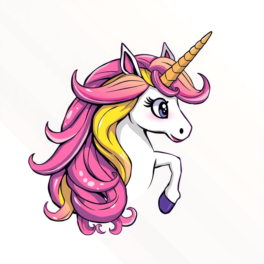 unicorn in comic style without background by Générateur d'images par IA gratuit - Aucune connexion nécessaire✨ | AIGAZOU