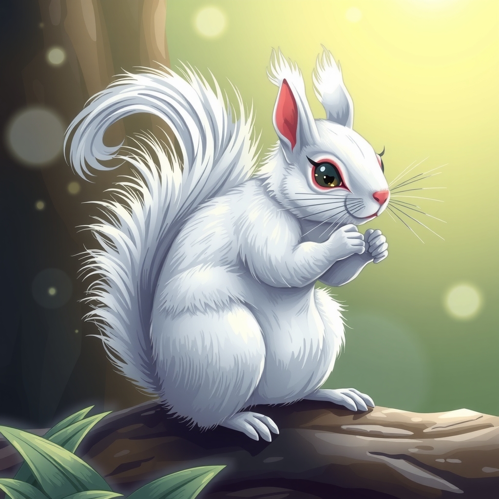 a white silver shiny squirrel by मुफ्त एआई छवि जनरेटर - बिना लॉगिन के✨ | AIGAZOU