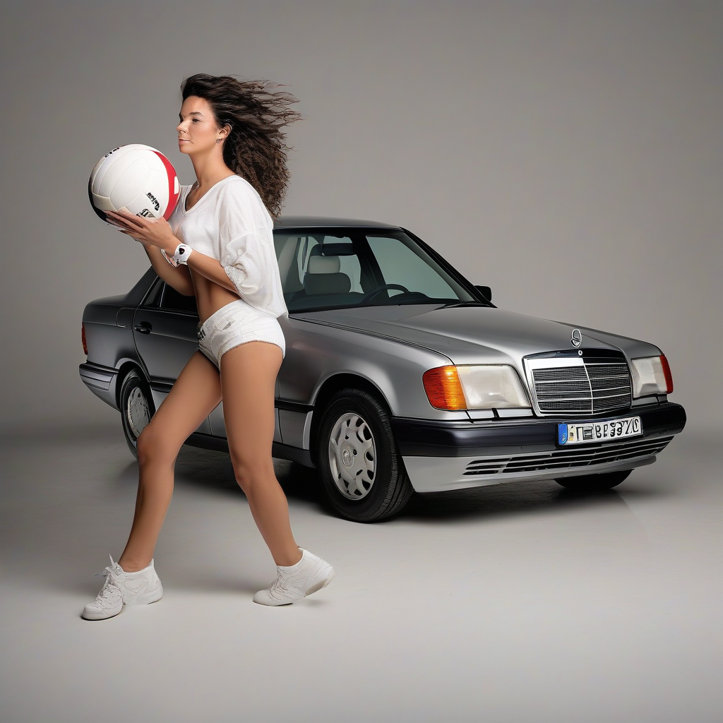 mercedes w124 e230 hot volleyball player by मुफ्त एआई छवि जनरेटर - बिना लॉगिन के✨ | AIGAZOU