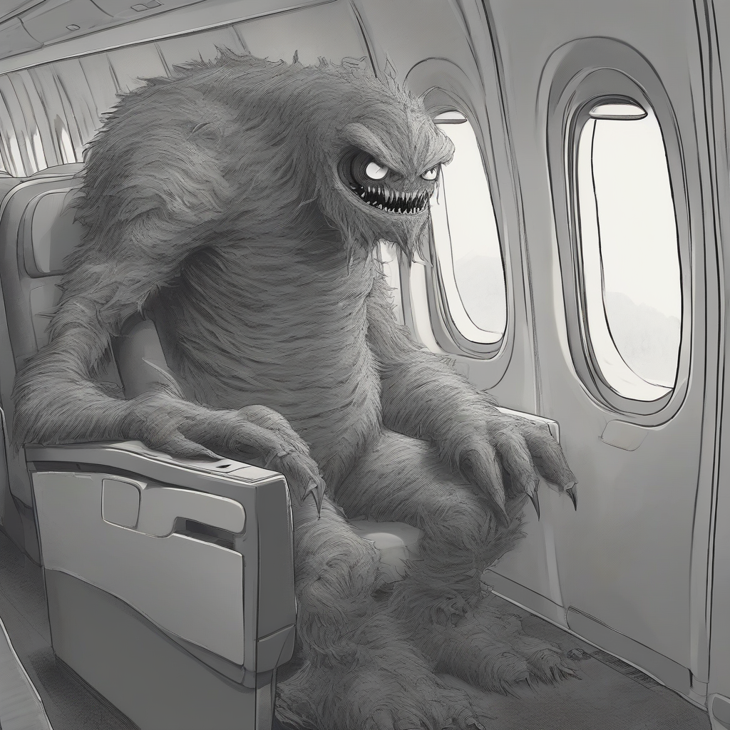 a monster on an airplane by Générateur d'images par IA gratuit - Aucune connexion nécessaire✨ | AIGAZOU