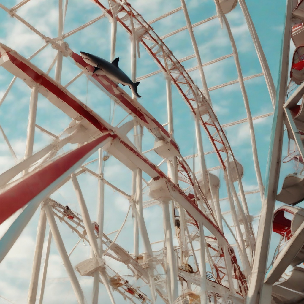 riding the ferris wheel shark by मुफ्त एआई छवि जनरेटर - बिना लॉगिन के✨ | AIGAZOU